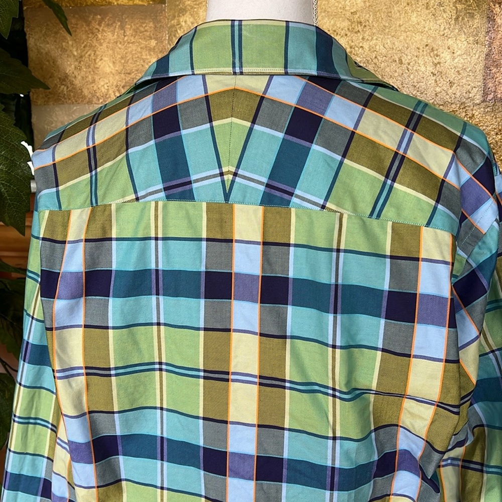 Robert Talbott Men’s Plaid Button Down Collared 100% Cotton Shirt, Size M - Picture 5 of 9